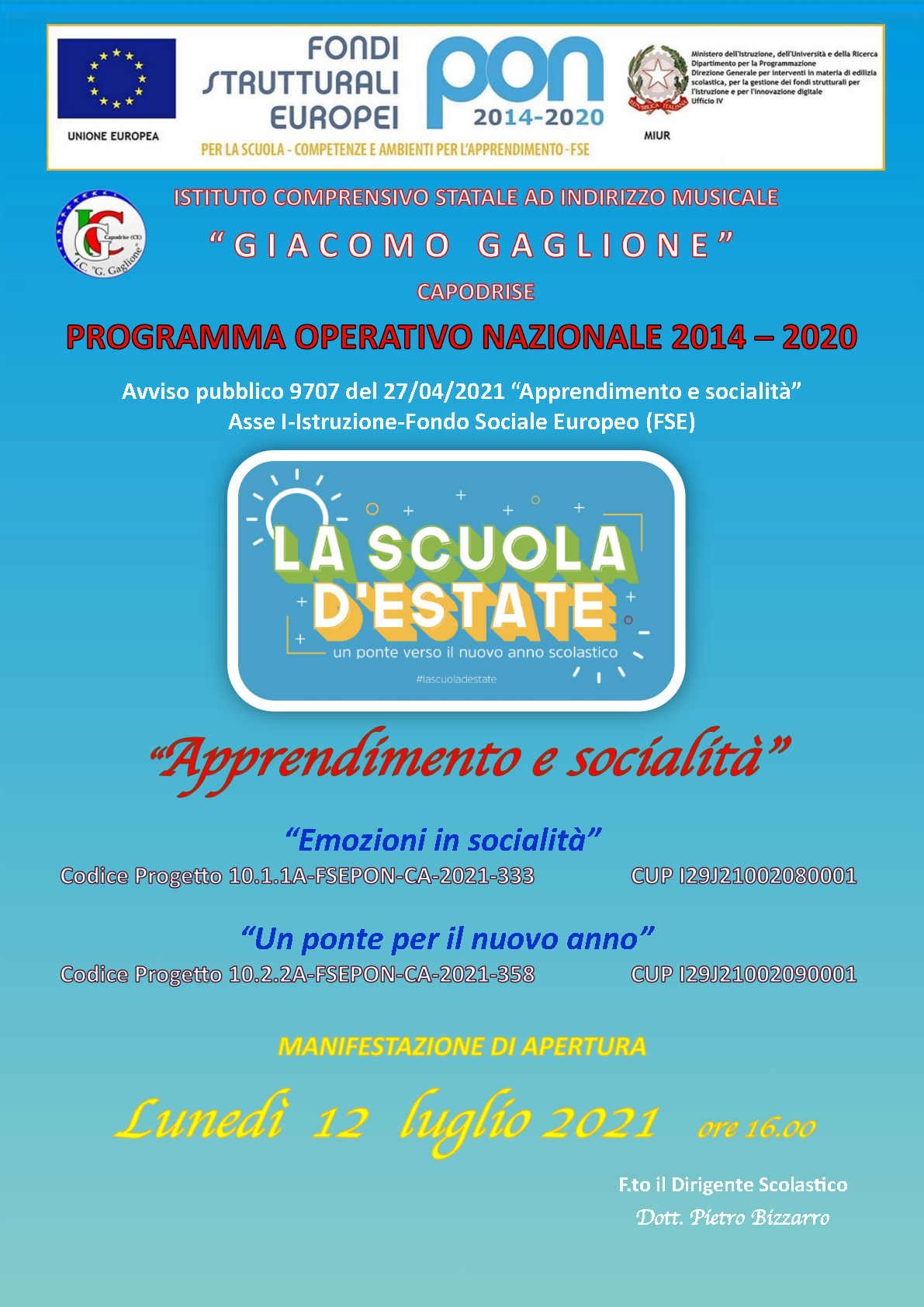 PON SCUOLA ESTATE