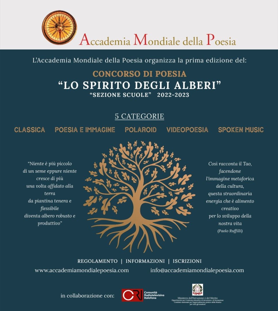 CONCORSO DI POESIA “LO SPIRITO DEGLI ALBERI” – 1^ EDIZIONE – A.S. 2022/2023
